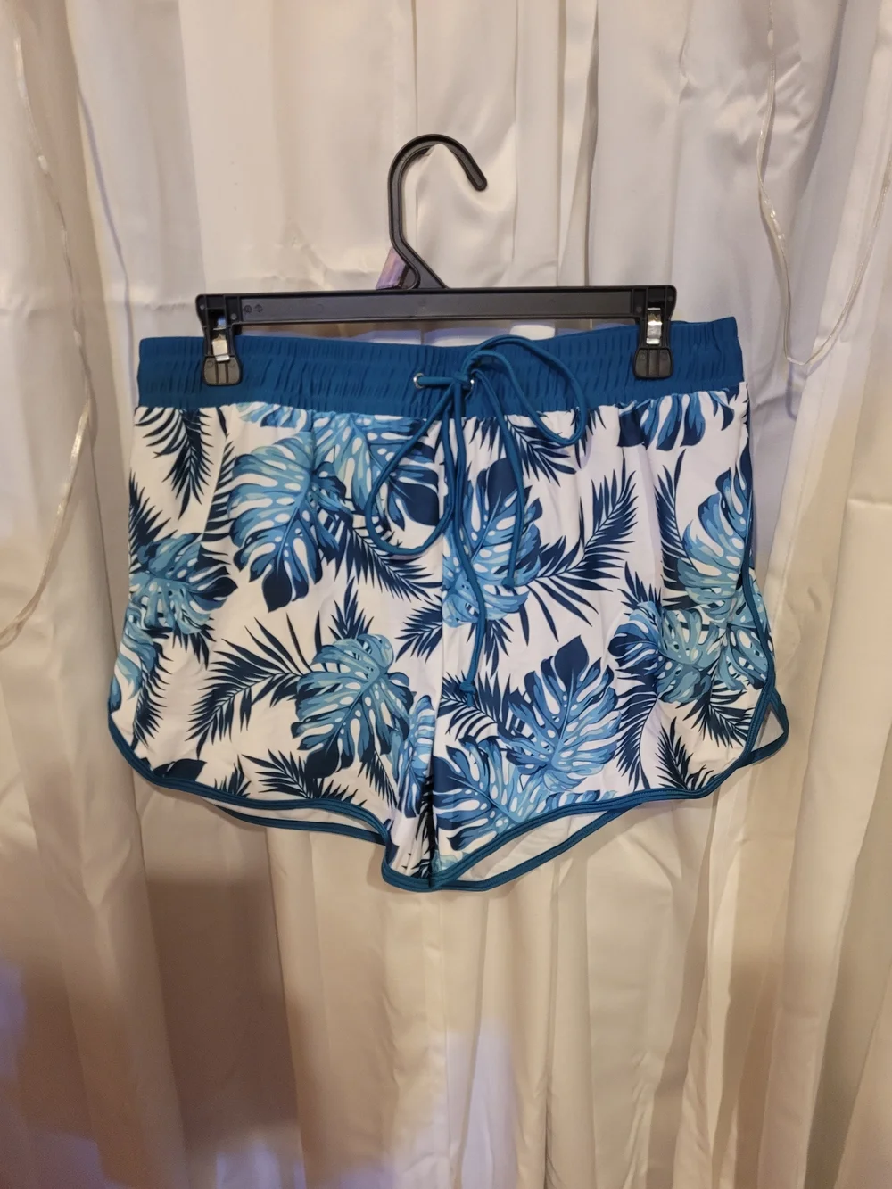 Amazon Navy Tankini Top with Aqua Trim & Blue Tropical Swim Shorts